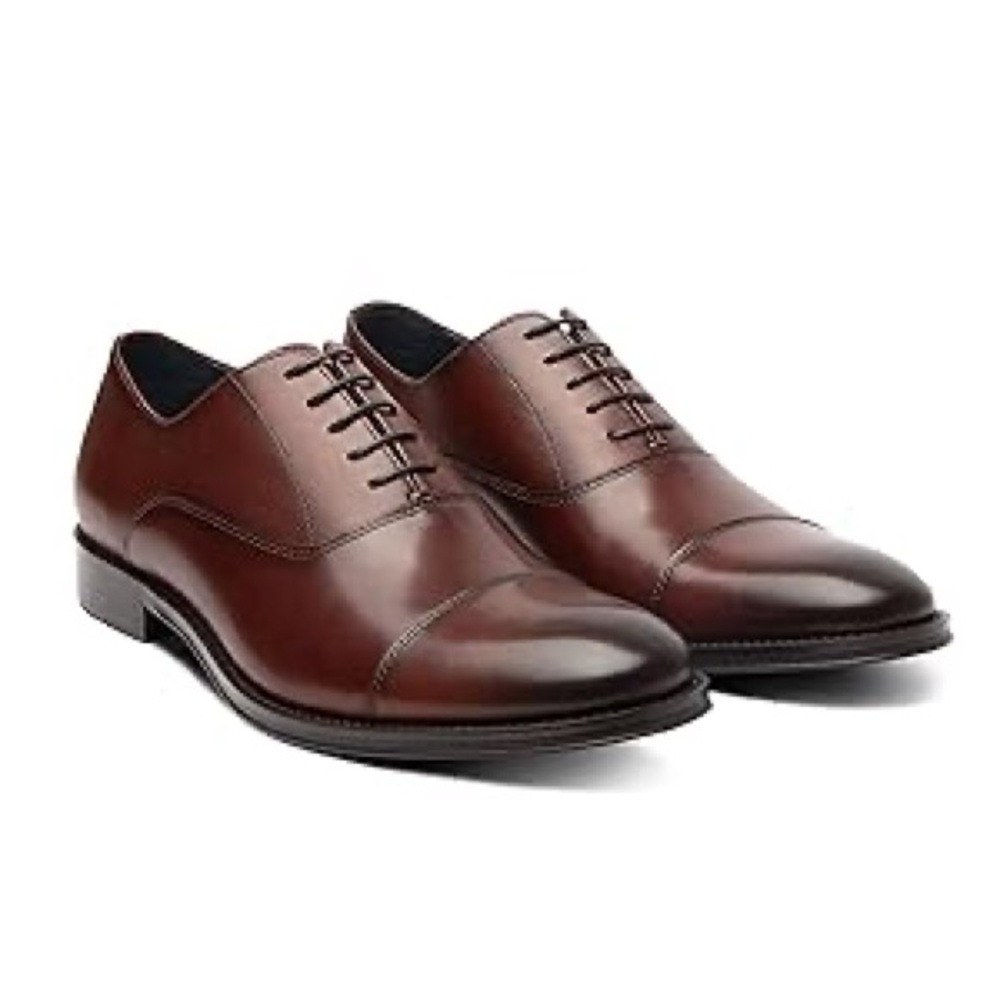 Blake McKay McNeil Brandy Men's Dress Shoe Leather Cap Toe Oxford Size 10 New